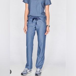 Livingston Heather Denim Figs Scrub Pants.